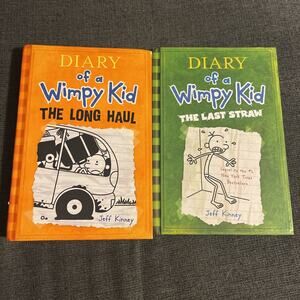A Diary of a Wimpy Kid Jeff Kinney Lot Of 2. The Long Haul & The Last Straw